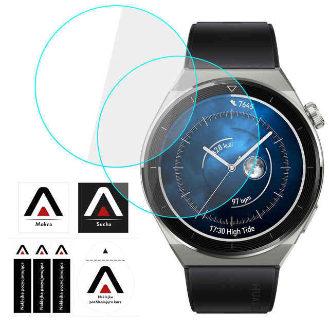 2x Szkło Hartowane do Huawei Watch GT3 GT 3 Pro 46mm ochronne na smartwatch Alogy Screen Protector Watch+