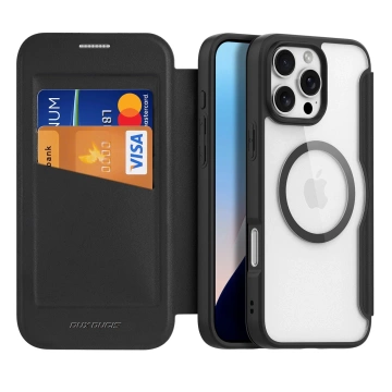 Etui do iPhone 16 Pro Dux Ducis Skin X Pro MagSafe Klapka Czarne