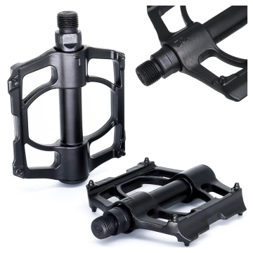 Plattform-Fahrradpedale für MTB-Fahrräder, Aluminium 9/16" Schwarzes Aluminium-Set [2 Stk.]
