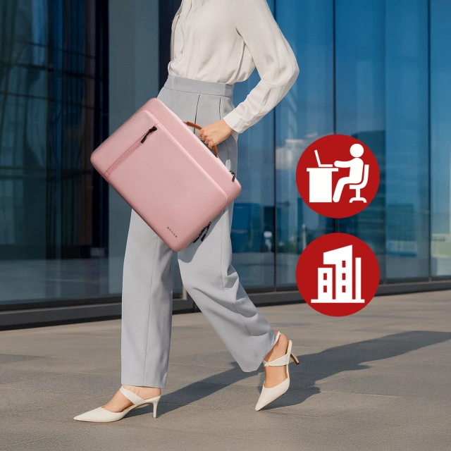Torba wodoodporna Bange na laptopa do 15.6" – pojemna i wygodna, odporna i oddychająca, miejska i podróżna do pracy i samolotu, unisex – Różowa