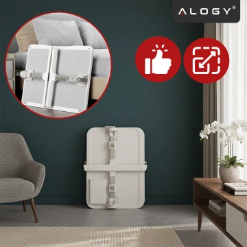 Stolik składany regulowany 60×35 cm – biurko na laptopa z szufladą i portem USB, składane nogi, stabilna konstrukcja do pracy i nauki – Alogy FoldDesk™