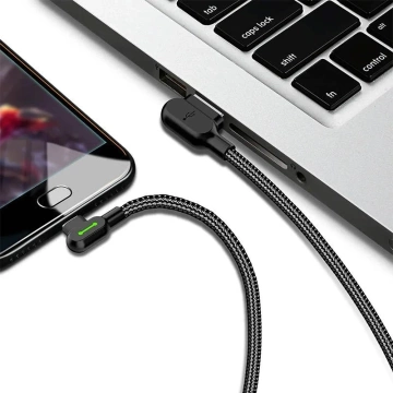 Mcdodo CA-5280 LED abgewinkeltes USB-auf-USB-C-Kabel, 1,2 m (schwarz)