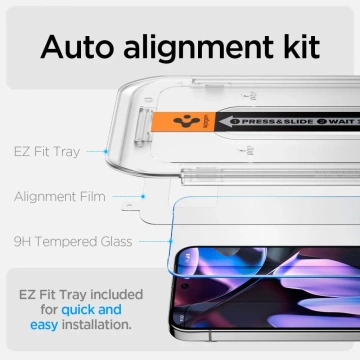 Spigen Glas.Tr „EZ FIT“ gehärtetes Glas 2er-Pack für Google Pixel 9 Pro XL, klar