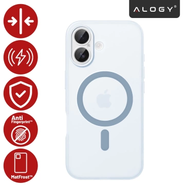 Etui do Apple iPhone 17 – matowa obudowa do MagSafe z ochroną obiektywu, smukłe i odporne na zarysowania, idealne dopasowanie – Alogy Skinny MatteCase™ Mist Blue