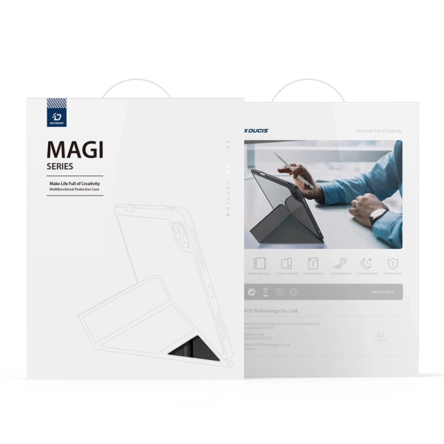 Dux Ducis Magi etui do iPad Air 10.9" 11" 4/5/6 pokrowiec smart cover z podstawką i schowkiem na Apple Pencil czarny
