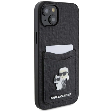 Etui Karl Lagerfeld KLHCP15SSAPKCNPK für iPhone 15 6,1" czarny/schwarz Hardcase Saffiano Cardslot Karl