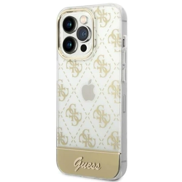Etui Guess GUHCP14LHG4MHG für Apple iPhone 14 Pro 6,1" złoty/gold Hardcase 4G Pattern Script