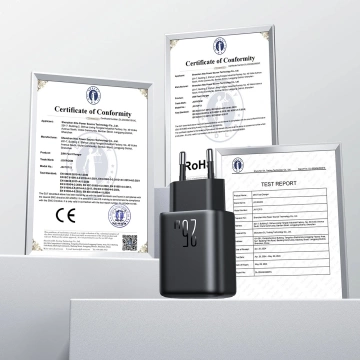 Joyroom Netzwerkladegerät USB-C / USB-A 25W SFC / PPS / PD - Schwarz