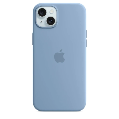 Hülle für Apple iPhone 15 Plus Silikon Case MagSafe Blau