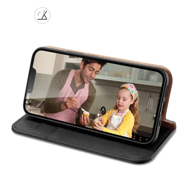 Dux Ducis Hivo Leather Flip Cover Echtes Leder Wallet für Karten und Dokumente iPhone 14 Schwarz