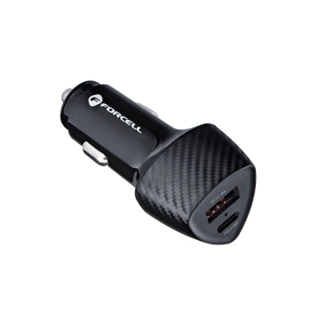 Forcell Carbon Autoladegerät 38W PD QC USB-C USB 2x Schnell
