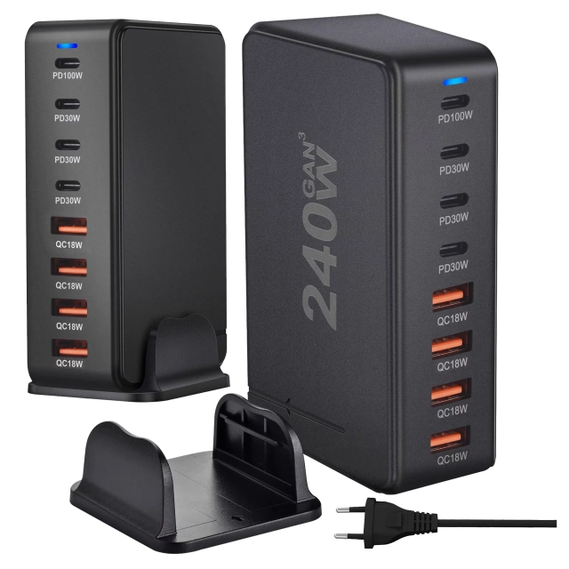 HUB-Splitter Alogy-Adapter für Computer-Laptop mit USB-C auf 3x USB-A 2.0 1x USB-A 3.0 Grau
