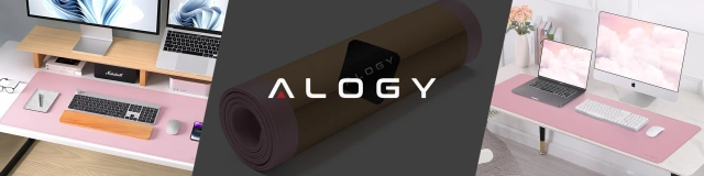 Podkładka na biurko 90×45 cm – antypoślizgowa mata ochronna z eleganckiej ekoskóry PU, pod mysz i klawiaturę, stylowa i trwała – Alogy WorkMat™ Różowa