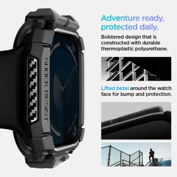 SPIGEN RUGGED ARMOR PRO Hülle für Apple Watch 10 (46 mm) in Mattschwarz