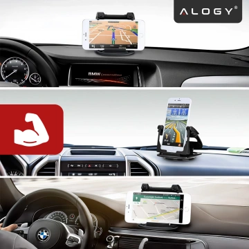 Auto-GPS-Telefonhalter, Cockpit, Auto, Armaturenbrett, Autos, drehbar um 360 Grad, für 6,5-Zoll-Alogy-Telefon, Schwarz