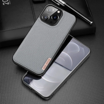 Dux Ducis Fino Schutzhülle mit Nylonmaterial bezogen iPhone 13 Pro grau