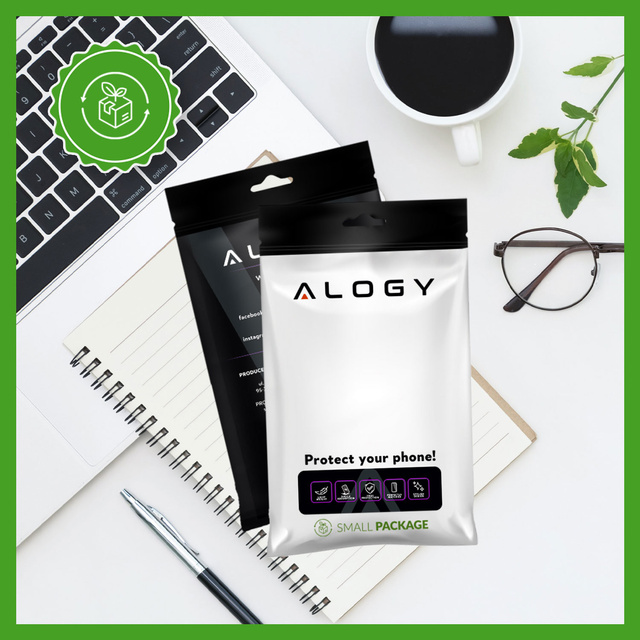 Etui do Samsung Galaxy S24+ Plus Mag Safe Glamour Case Ring obudowa ochrona aparatów Alogy Czarne przezroczyste + Szkło