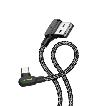 Mcdodo CA-5280 LED abgewinkeltes USB-auf-USB-C-Kabel, 1,2 m (schwarz)