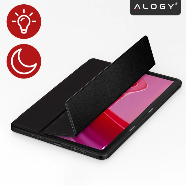Etui do Lenovo Tab 10.1 TB-311, Smukłe Ochronne z Klapką, Składana Okładka Slim, Alogy BookGuard™ – Czarne + SZKŁO HARTOWANE