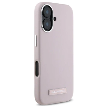 Karl Lagerfeld Hülle für iPhone 16 6,1" Rosa MagSafe Hardcase FW Metallplatte