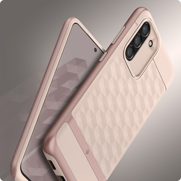 Eingebaut in Spigen Caseology Parallax für Samsung Galaxy S21 FE Indi Pink