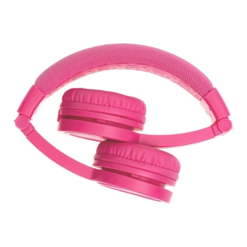 BuddyPhones Explore Plus kabelgebundene Kopfhörer für Kinder (Rosa)