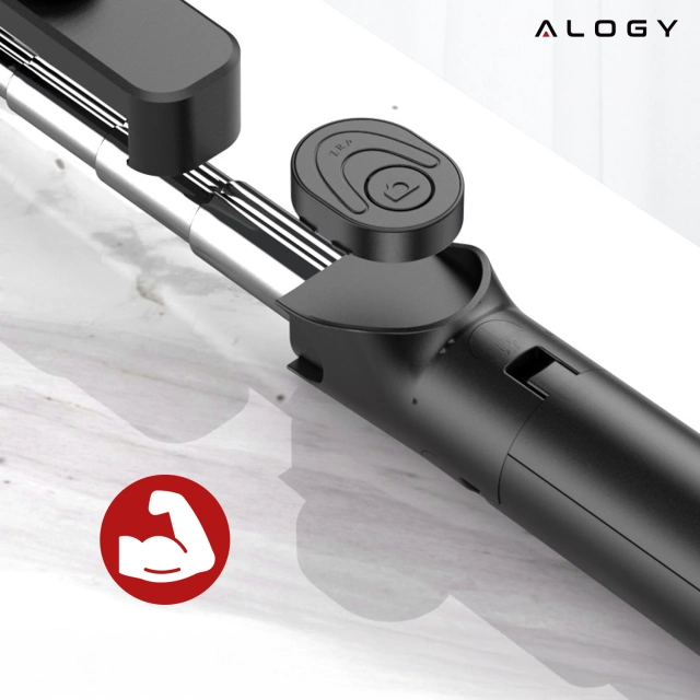 Selfie stick statyw Tripod uchwyt na telefon Alogy Trójnóg kijek do zdjęć selfie pilot Bluetooth 360 Czarny