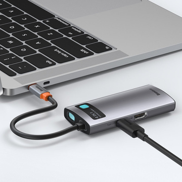 Hub 4w1 Baseus Metal Gleam Series, USB-C für USB 3.0 USB 2.0 HDMI USB-C PD