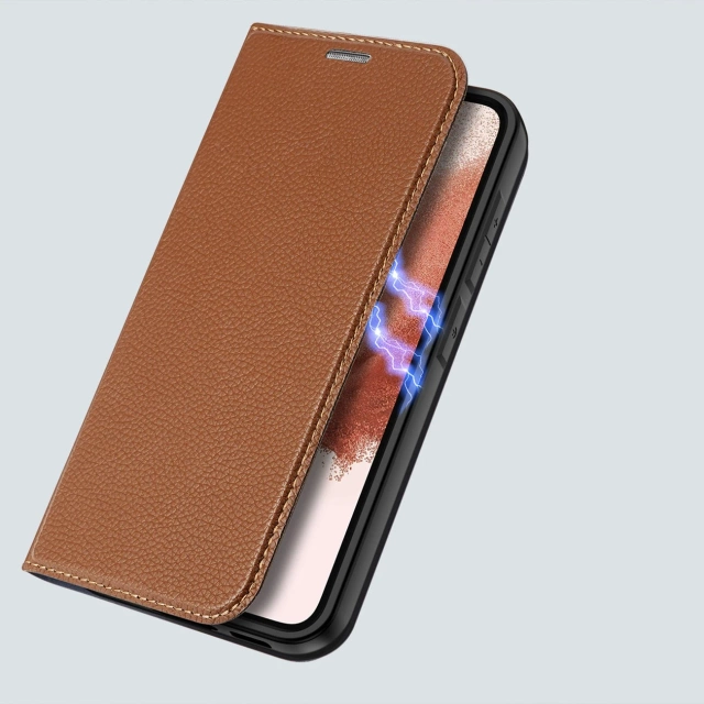 Etui ochronne Dux Ducis Skin X2 do Samsung Galaxy S23+ pokrowiec z klapką portfel podstawka brązowe