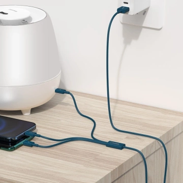 Kabel USB 3w1 Baseus Superior Series, USB do micro USB / USB-C / Lightning, 3.5A, 1.2m (niebieski)