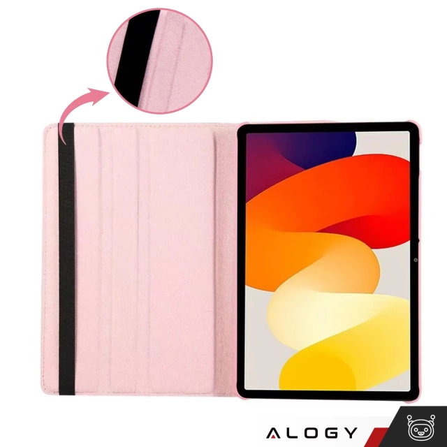 Etui 360 do Lenovo Tab K11 / K11E 11” M11 10.95" TB330FU / TB330XU / TB331FC obrotowe pokrowiec obudowa z klapką na tablet Case Alogy Różowe