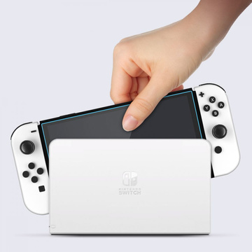 2x Gehärtetes Glas Spigen Glas.tR EZ Fit für Nintendo Switch Oled