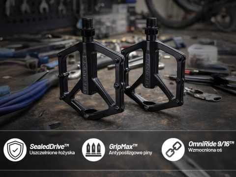 Plattform-Fahrradpedale für MTB-Fahrräder, Aluminium 9/16" Schwarzes Aluminium-Set [2 Stk.]