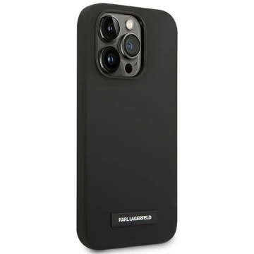 Etui Karl Lagerfeld KLHMP14XSLMP1K do iPhone 14 Pro Max 6,7" hardcase Silicone Plaque Magsafe czarny/black