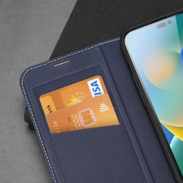 Dux Ducis Skin X2 Hülle für iPhone 14 Pro Max magnetische Flip-Cover blau
