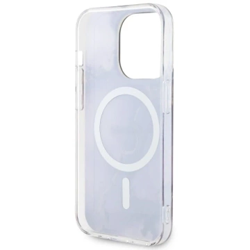 Built on Guess Phone GUHMP14LHTMRSU für Apple iPhone 14 Pro 6,1" Lila/Lila Hardcase Golden Marble MagSafe