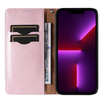 Magnetband-Hülle für iPhone 12 Pro Max Tasche Brieftasche Mini-Lanyard-Anhänger Pink
