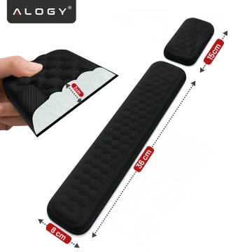 Alogy ErgoSupport™ Ergonomisches Tastatur- und Maus-Set aus Memory-Schaum, rutschfest und atmungsaktiv, Schwarz