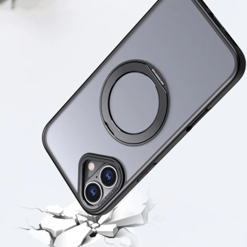 Hülle für iPhone 16e Tech-Protect MagRing MagSafe Mattschwarz