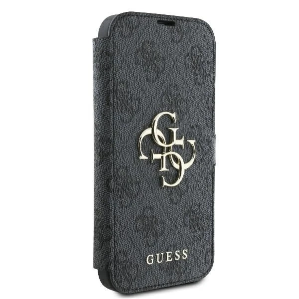 Guess 4G Metal Logo Book Case do iPhone 16 6,1″ – Black