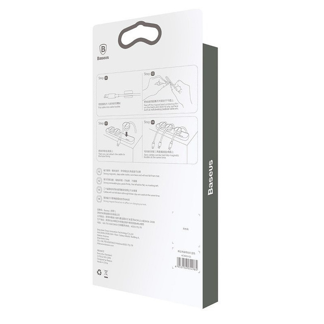 Organizer kabli Baseus Peas, magnetyczny na kabel kable (niebieski)