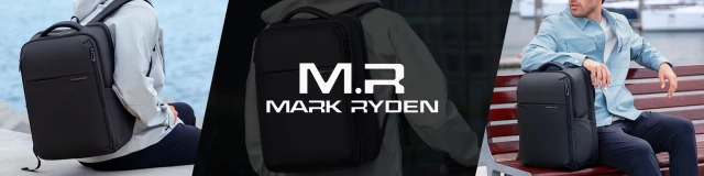 Plecak do Biura na Laptopa 15.6" Mark Ryden, Wodoodporny, Elegancki i Stylowy, Pojemny 23L, Praktyczny z Zamkiem YKK i Bocznymi Kieszeniami, 43 × 30 × 18 cm – Czarny