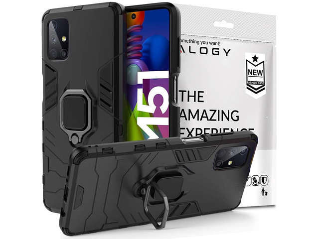 Alogy Stand Ring Armor Hülle für Samsung Galaxy M51 schwarz