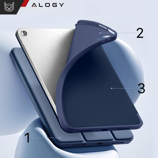 Etui do Apple iPad 10gen. 10.9" 2022 / A16 11gen. 11" 2025 obudowa na tablet Alogy Smart Case Pencil Holder Granatowe