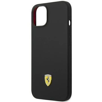 Hülle für Ferrari FEHCP14MSIBBK für Apple iPhone 14 Plus 6.7" schwarz/schwarz Hardcase Silikon-Metall-Logo