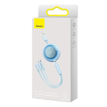 Baseus Bright Mirror 2 3in1 USB Kabel, Micro USB / Lightning / USB-C, flach, 3.5A, 1.1m (blau)