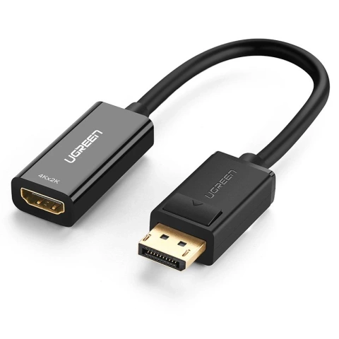 UGREEN Adapterkabel Kabel von DisplayPort (männlich) auf HDMI (weiblich) (unidirektional) 1080P 60Hz 12bit schwarz (40362)