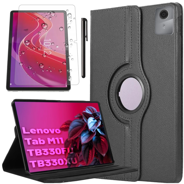 Etui 360 do Lenovo Tab K11 / K11E 11” M11 10.95" TB330FU / TB330XU / TB331FC obrotowe pokrowiec obudowa z klapką na tablet Case Alogy Czarne