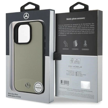 Etui Mercedes für iPhone 16 Pro Max 6,9" Beżowy Hardcase MB Strukturiertes und schlichtes Leder MagSafe