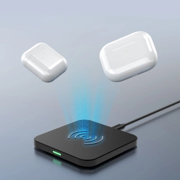 Choetech Set aus 2x Qi 10W kabelloses Ladegerät (2 Farben, schwarz und weiß) USB-Kabel 1,2 m (T511-S schwarz/weiß)